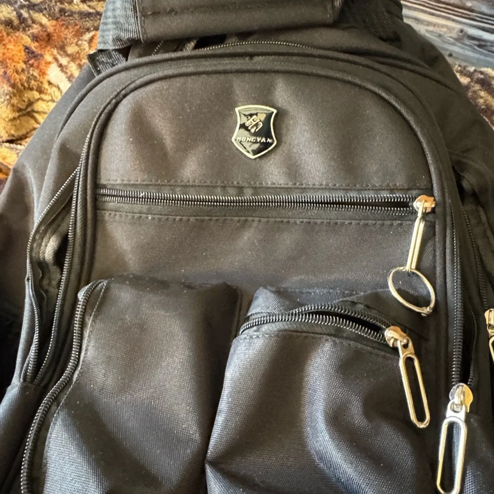 ⭐ Rolling Travel Backpack Carry On Luggage Wheeled Laptop Bag Black